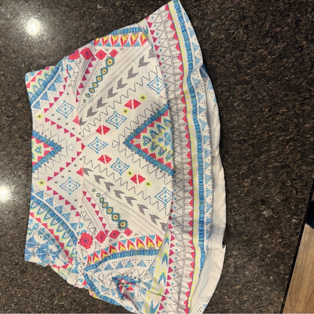 Colorful Geometric Print Tennis Skirt NWT